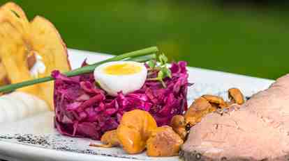 Eine Hauptspeise mit Fleisch