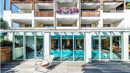 The indoor pool seen from the outside